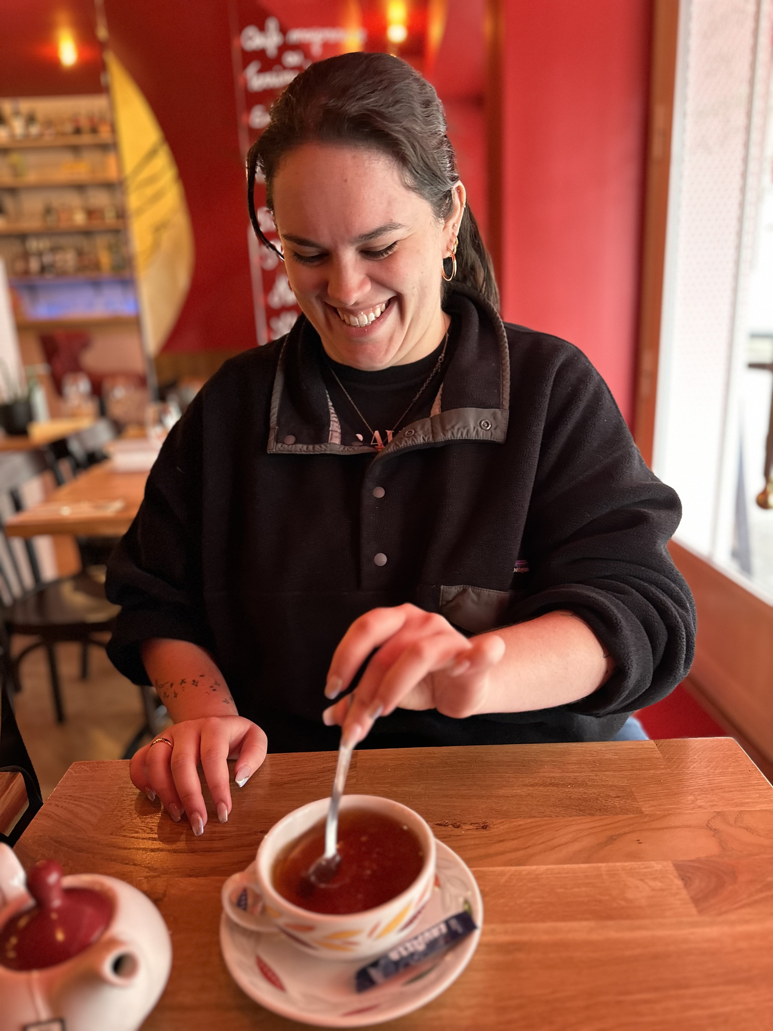 Photo of us at tea time